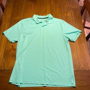Nike Golf Green Dri Fit Men's Short Sleeve Polo Shirt Size Large
